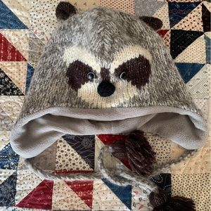 Adorable raccoon beanie